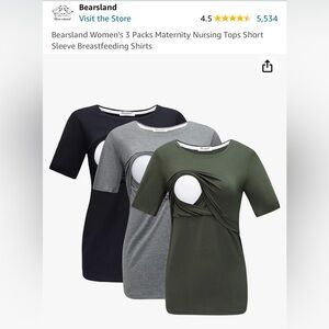 Bearsland 3-pack Maternity/Nursing Shirts